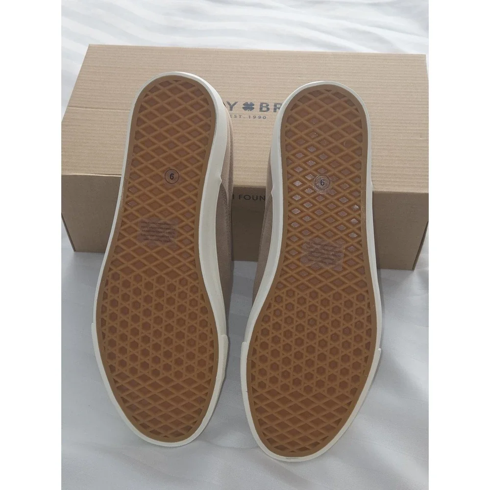 Lucky Brand Mens Slip‎ On Sneakers Tan Textured Casual Skate Shoes size 8